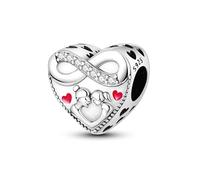 Pendentif en argent sterling 925 avec inscription « Mother Daughter Sister I Love You » - Compatible avec les bracelets à breloques Pandora