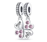 Pendentif en argent sterling 925 en forme de tournesol avec motif de tête de mort et de Fatma Fatima compatible avec les bracelets à breloques Pandora Moments, 4mm Hole, Métal Argent sterling, Pas de