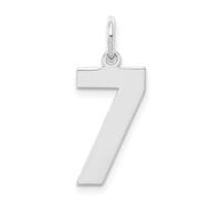 Pendentif en argent sterling 925 massif poli avec numéro 7 21 x 8 mm de large pour femme