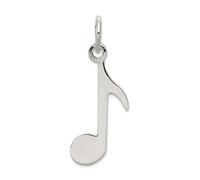 Pendentif en argent sterling 925 massif poli en forme de note de musique 19 x 9,5 mm de large pour femme