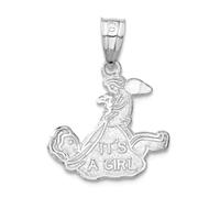 Pendentif en argent sterling 925 massif satiné It's A Teen Charm 19,55 x 14,75 mm de large pour femme
