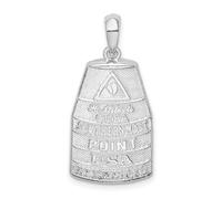 Pendentif en argent sterling 925 plaqué rhodium poli avec grand pendentif Key West Usa de 28,5 mm de long pour femme