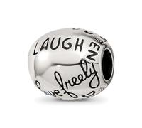 Pendentif en argent sterling 925 poli avec cristaux Live Laugh Love pour femme 11,6 mm