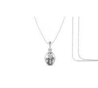 Pendentif en argent sterling (argent avec 92,5 % de pureté) avec chaîne en corde pour homme et femme en argent sterling pur Lord Sai Baba chaîne médaillon pour bonne richesse et santé - psr7279-1
