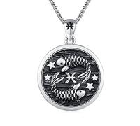 Pendentif en argent sterling avec 12 constellations - Horoscope astrologie en relief - Cadeau d'anniversaire pour homme et femme