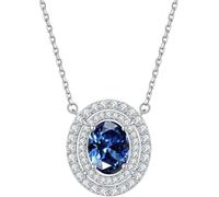 Pendentif en argent sterling PENSANT OVAL CUBIQUE PENDANT ZIRCONIE Douze constellations Birthstone Bijoux pour les filles