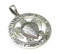Pendentif en argent sterling « Tortue Maori » avec ornements, symbole de protection, bijou unisexe, Argent
