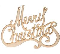 Pendentif en bois signe Joyeux Noël 20cm Décor