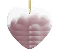 Pendentif en céramique à suspendre en forme de sapin de Noël YYHHAOFA rose barbe à papa conçu spécifiquement pour les vacances 7,9 x 7,9 cm