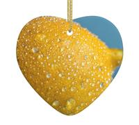 Pendentif en céramique à suspendre pour sapin de Noël WHJDPP Citron gouttes d'eau Conçu spécifiquement pour les vacances 7,9 x 7,9 cm