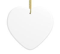 Pendentif en céramique blanche en forme de sapin de Noël de couleur unie, pendentif en forme de cœur de Noël en céramique de 6,9 cm