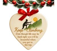 Pendentif en céramique de Noël en forme de cœur - Décoration d'arbre de Saint-Valentin pour l'amitié | Pour femmes, hommes, famille, bouton de porte, bureau, lieu de travail, cheminée, chambre