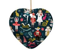 Pendentif en céramique en forme de cœur pour femme Casse-noisette Ballet Danse de Noël Décoration de Noël Décoration de Noël Décoration de Noël Intérieur Maison Vacances Cadeaux de fête