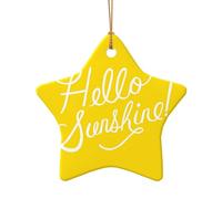 Pendentif en céramique en forme d'étoile Bonjour Sunshine Décoration de Noël à suspendre, décoration de Noël, décoration d'intérieur, cadeaux de fête