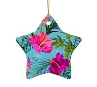 Pendentif en céramique en forme d'étoile Hello Hawaï Décoration de Noël à suspendre, décoration de Noël, décoration d'intérieur, cadeaux de fête