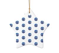 Pendentif en céramique pour sapin de Noël en forme d'étoile mauvais yeux décoratifs à suspendre, décoration de Noël, décoration d'intérieur, cadeaux de fête