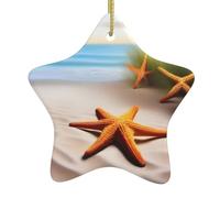 Pendentif en céramique pour sapin de Noël WHJDPP Beach Starfish Terres Impression Maisons, centres commerciaux, supermarchés et magasins