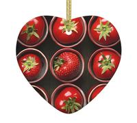 Pendentif en céramique pour sapin de Noël YYHWHJDE Fraises dans tomates avec trous soigneusement percés Corde en métal