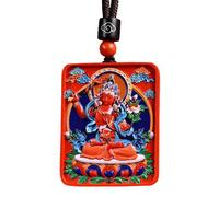 Pendentif en cinabre fait à la main avec amulette Feng Shui peinte en forme de bouddha, bijou de protection spirituelle pour homme et femme (lapin)
