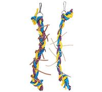 Pendentif en corde à mâcher pour perroquets - Trois couleurs contrastées