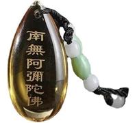 Pendentif en Cristal amulette Bouddhiste tibétaine Namo Amitabha - Collier Feng Shui, Bijoux artisanaux for Hommes et Femmes, Porte-Bonheur