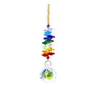 Pendentif en cristal, Boule de cristal pendentif voiture porte-bonheur arc-en-ciel, prisme solaire suspendu, pièces lustre, décoration, cristaux, lampe d'éclairage, rechange
