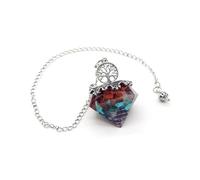Pendentif en cristal coloré de guérison, équilibre énergétique, concentration spirituelle, forme pyramide hexagonale, accent d'arbre de vie, pour la méditation, le yoga, les pratiques de guérison