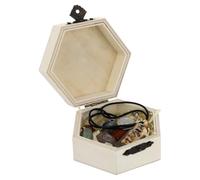 Pendentif en Cristal D’agate Naturelle Cœur pour Colliers, Coffret | Pierres de Contemplation, Usage Reiki et Sommeil Paisible, Boîte en Bois, Pierre Naturelle Couleur Aléatoire