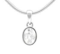 Pendentif en cristal de roche à facettes Perle ovale 8 x 6 mm Argent 925 | Serties en argent 925 - Perle ovale de 8 x 6 mm - Idéal comme cadeau