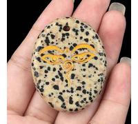 Pendentif en cristal naturel semi-précieuse gravé sur la paume de Bouddha Méditation Œil tous voyants, 35*45MM, Cristal naturel, Améthyste