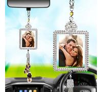 Pendentif en Cristal Photo Personnalisé Pour Femmes Et Hommes, DéCoration en Voiture Cadeau CréAtive Pour Maman Pour La FêTe Des MèRes, Accessoires en Voiture,