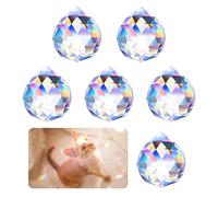 Pendentif en Cristal Transparent 6 Pcs Prisme à Facettes Prisme de Cristal Pendentif en Cristal Sphérique Aipaide Boule de Prisme pour Decoration Maison Jardin Mariage Fête