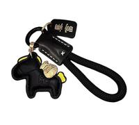 Pendentif en cuir de porte-clés de cheval - Porte-clés en cuir, anneau de figurine en peau naturelle, accessoire de sac à dos | Décoration festive du zodiaque chinois pour bagages, valise, portefeuill