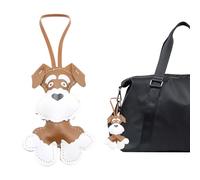 Pendentif en cuir pour sac - Porte-clés mignon en forme de chien en cuir PU, 5 cm pendentif patte de chien pour femme sac à main | Charmant chiot mignon pour cartable, valise, ceinture et comme, café