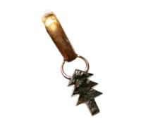 Pendentif en diamant brut noir 7x4,2 mm, prêt à porter, en forme de sapin de Noël, avec diamant brut non taillé, argent 925 et finition dorée - PDD999