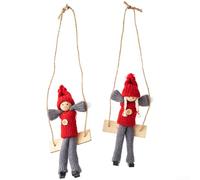 Pendentif en feutre de laine fait à la main avec design miniature de style coréen pour suspendre un arbre et une couronne, ornement léger et charmant conçu pour la décoration de vacances (B)