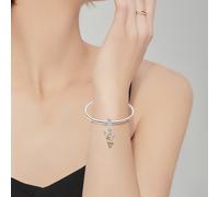 Pendentif en forme de bougie plaqué argent, incrusté de strass plaqué or, perle de pendentif, convient pour le DIY de bracelet, bijoux pour femmes Taille UniqueCuivre