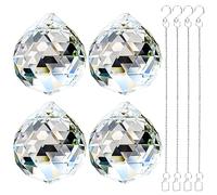 Pendentif en forme de boule de cristal avec prisme Feng Shui pour décoration de fenêtre de mariage ou de maison (50 cm, 5)