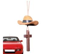 Pendentif en forme de chapeau de cowboy - Chapeau de cowboy - Décoration de voiture - Charm miroir de recul - Camion intérieur RV Sedan voiture véhicule maison fenêtre mur hommes femmes anniversaire