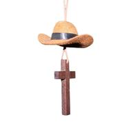 Pendentif en Forme de Chapeau de Cowboy - Chapeau de Cowboy - Pendentif de rétroviseur de Voiture - Pendentif - Tissu Oxford - Décoration de Campagne pour Hommes et Femmes