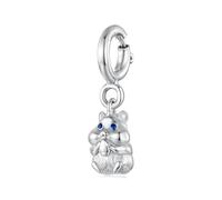 Pendentif en forme de chien éléphant - Boucle - Hamster - Perles en argent sterling 925 - Convient pour bracelet Pandora pour femme, keineKeine Größe verfügbar, Argent sterling, Zircone cubique créé