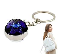 Pendentif en forme de clé zodiacs - Porte-clés, porte-clés astrologie | Accessoire de sac à main phosphorescent, ornement de sac céleste, porte-clés horoscope, clip de sac à dos élégant, étiquette de