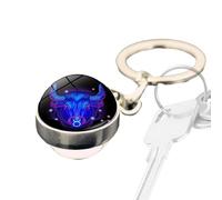 Pendentif en forme de clé zodiacs - Porte-clés, porte-clés astrologie | Accessoire de sac à main phosphorescent, ornement de sac céleste, porte-clés horoscope, clip de sac à dos élégant, étiquette de