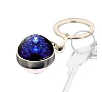 Pendentif en forme de clé zodiacs - Porte-clés, porte-clés astrologie | Accessoire de sac à main phosphorescent, ornement de sac céleste, porte-clés horoscope, clip de sac à dos élégant, étiquette de