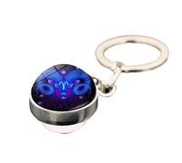 Pendentif en forme de clé zodiacs - Porte-clés, porte-clés astrologie | Accessoire de sac à main phosphorescent, ornement de sac céleste, porte-clés horoscope, clip de sac à dos élégant, étiquette de