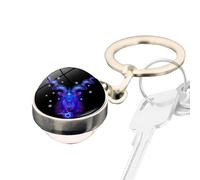 Pendentif en forme de clé zodiacs - Porte-clés, porte-clés astrologie | Accessoire de sac à main phosphorescent, ornement de sac céleste, porte-clés horoscope, clip de sac à dos élégant, étiquette de