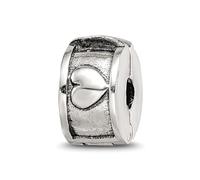 Pendentif en forme de cœur à charnière en argent sterling 925 - Dimensions : 11,82 x 5,45 mm - Bijoux pour femme