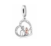 Pendentif en forme de cœur avec inscription « Always My Daughter Forever My Friend » en argent sterling 925 compatible avec les bracelets à breloques Pandora