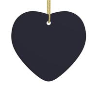 Pendentif en forme de cœur d'arbre de Noël noir de couleur unie, pendentif de Noël en céramique, adapté pour la décoration de fête de Noël et d'Halloween