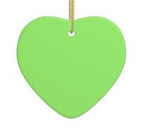 Pendentif en forme de cœur d'arbre de Noël vert clair de couleur unie, pendentif de Noël en céramique, adapté pour la décoration de fête de Noël et d'Halloween